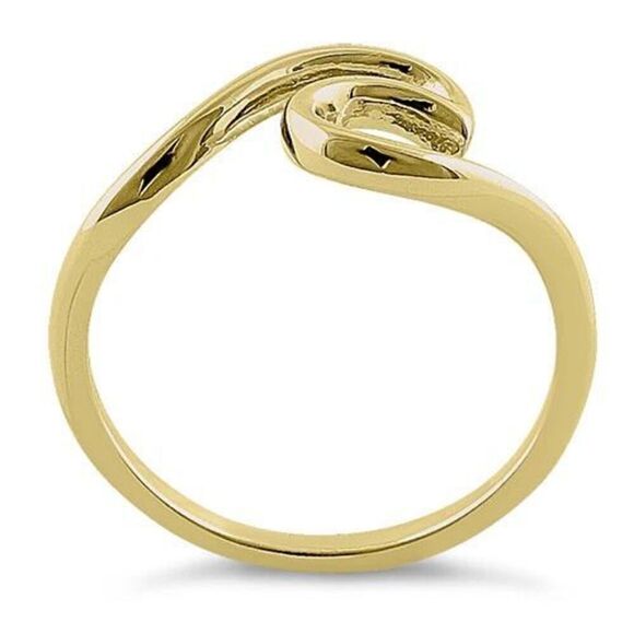 Sterling Silver 14k Gold Vermeil Ocean Wave Ring New - Picture 3 of 4